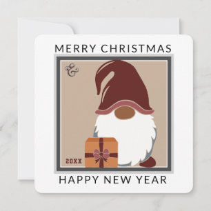 Gnome de Noël mignonne en couleur bouchée Carte de
