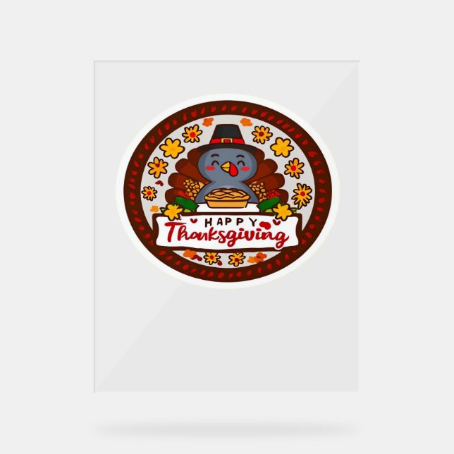 Gnome de Thanksgiving mignon avec Turquie Illustra (Recto)