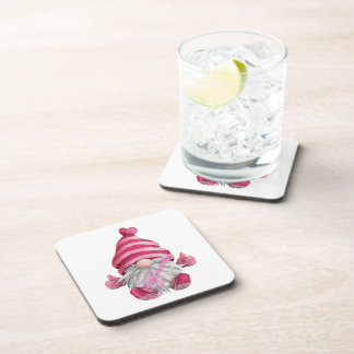 Gnome Dressed in Pink with Guitar on a  Coaster