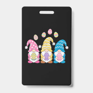Gnome Easter Colourful Cute Eggs Spring Holiday Badge