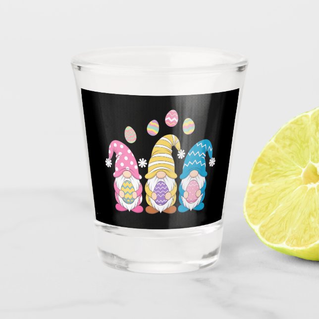 Gnome Easter Colourful Cute Eggs Spring Holiday Shot Glass (Front)