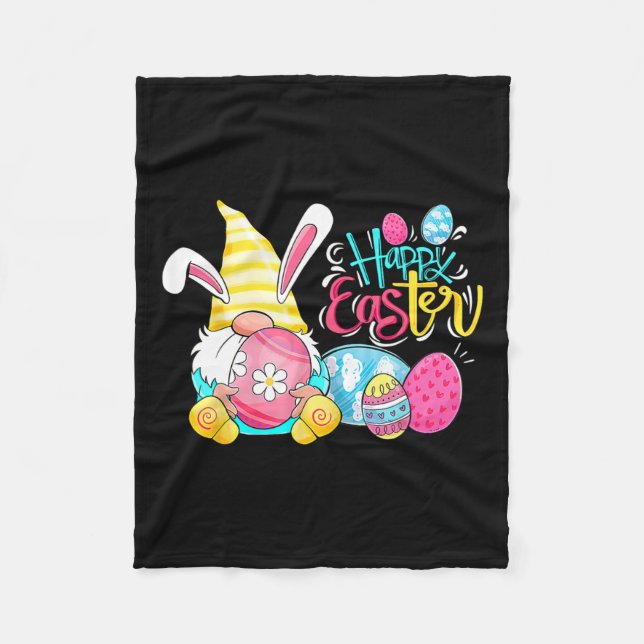 Gnome Easter Egg Hunt Gnomes Bunny Happy Easter Da Fleece Blanket (Front)