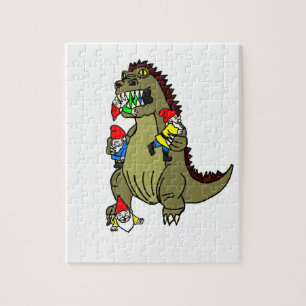 Gnome Eating Monster Jigsaw Puzzle