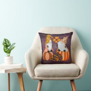 Gnome Fall Pumpkin Home Decor Throw Pillow