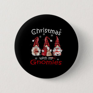 Gnome Family Christmas For Women Men - Buffalo Pla 2 Inch Round Button