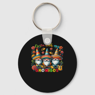 Gnome Fiesta With My Gnomigos Mexican Gnomes Cinco Keychain