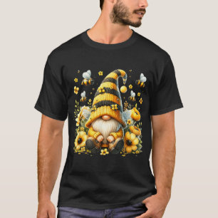 Gnome Floral Bee Summer Beekeeper Botanical  T-Shirt