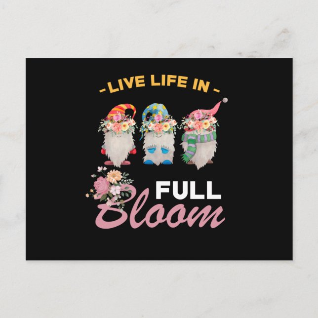 Gnome Flowers Funny Saying Postcard (Front)