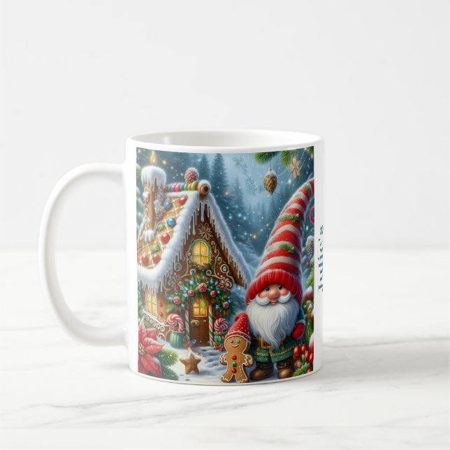 Gnome for Christmas Personalized Coffee Mug (Left)