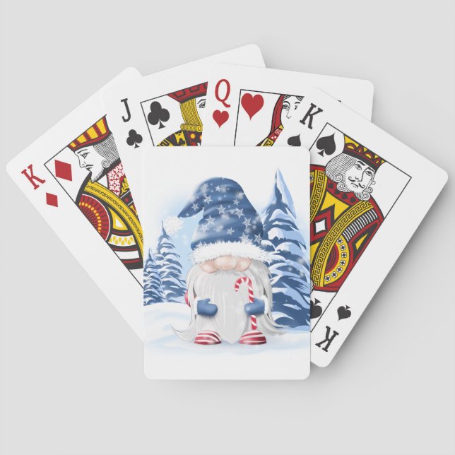 Gnome for christmas T-Shirt Playing Cards (Back)