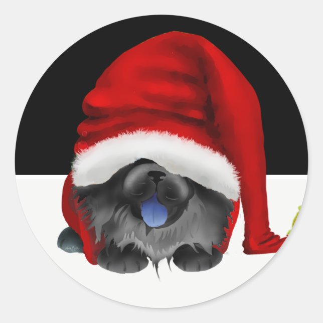 GNOME for the Chowlidays -black chow stickers (Front)