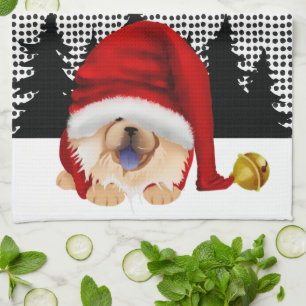 GNOME FOR THE CHOWLIDAYS RED CHOW -Kitchen towel
