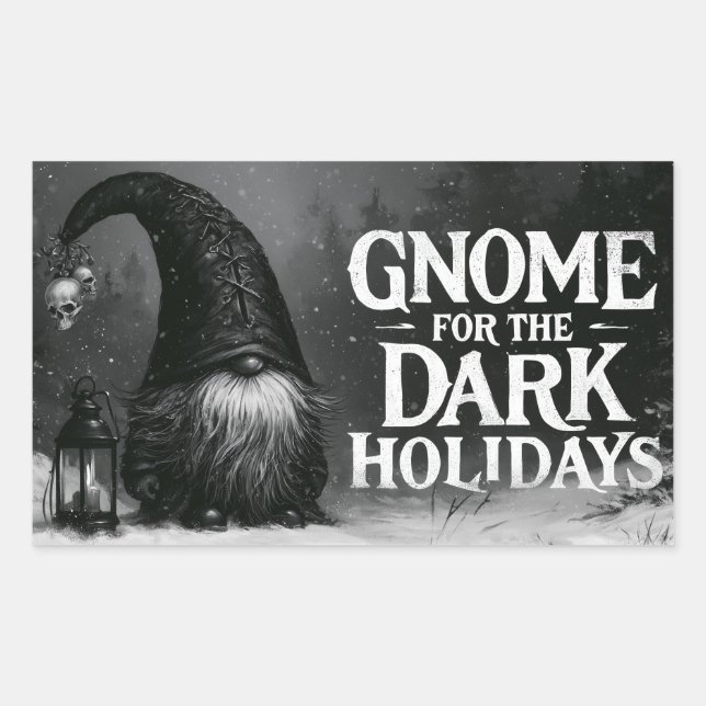 Gnome for the Dark Holidays Spooky Winter Design Sticker (Front)