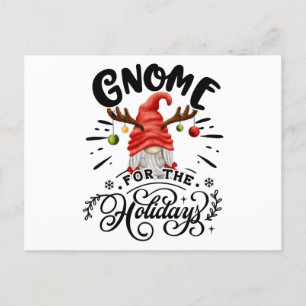 Gnome For The Holidays Christmas Gnome Antlers Postcard