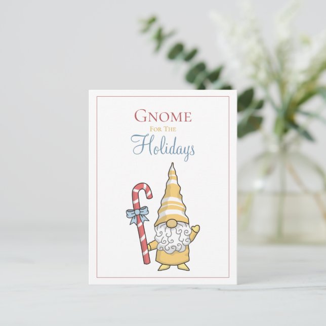Gnome For The Holidays Christmas Postcard (Standing Front)