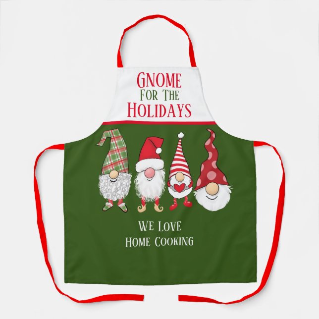 Gnome for the Holidays cute fun Christmas Apron (Front)