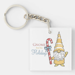Gnome For The Holidays Festive Christmas Keychain