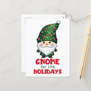 Gnome For The Holidays Funny & Adorable Christmas Holiday Postcard