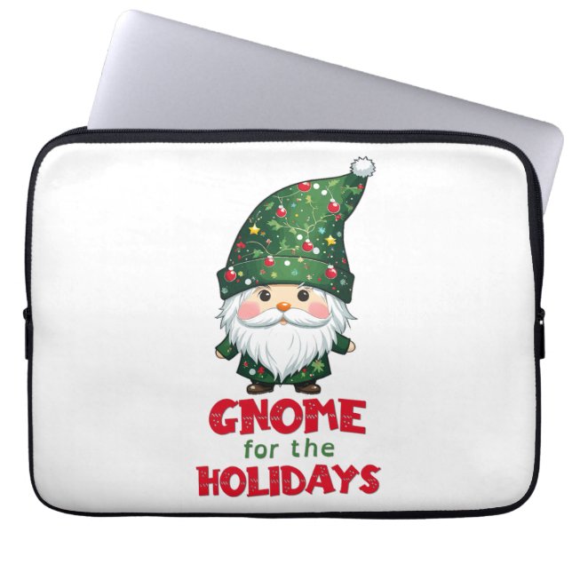 Gnome For The Holidays Funny & Adorable Christmas  Laptop Sleeve (Front)