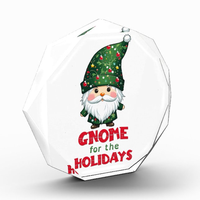 Gnome For The Holidays Funny & Adorable Christmas  Photo Block (Left)