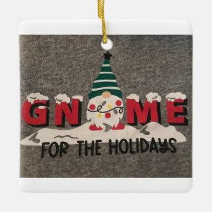 **GNOME FOR THE HOLIDAYS** HOLIDAY  CERAMIC ORNAMENT