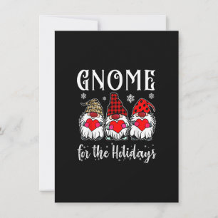 Gnome For The Holidays Leopard Plaid 3 Gnomes Chri Invitation