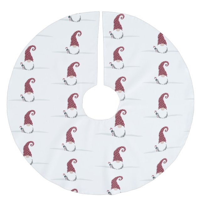 Gnome for the Holidays Scandinavian design Brushed Polyester Tree Skirt (Front)
