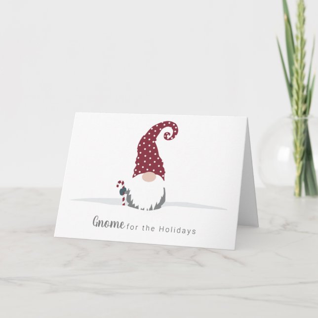 Gnome for the Holidays Scandinavian design Card (Front)