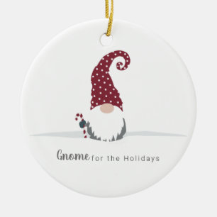 Gnome for the Holidays Scandinavian design Ceramic Ornament