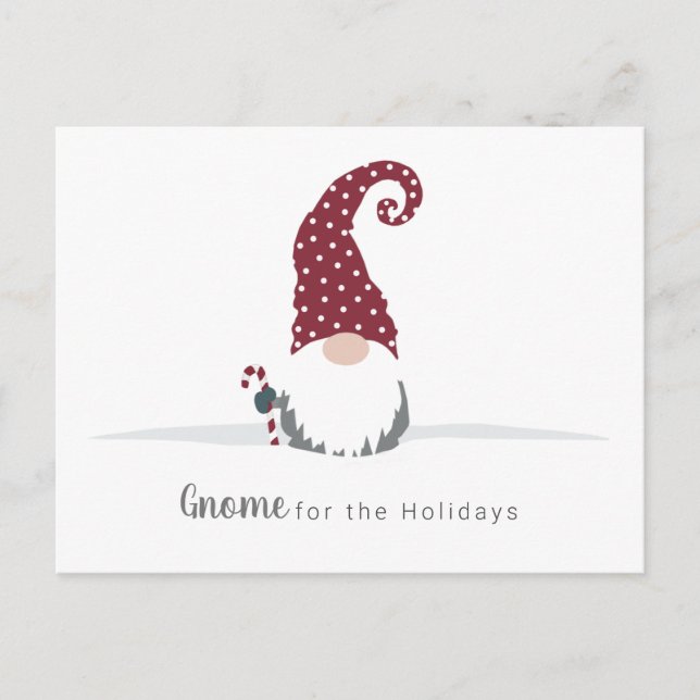 Gnome for the Holidays Scandinavian design Postcard (Front)