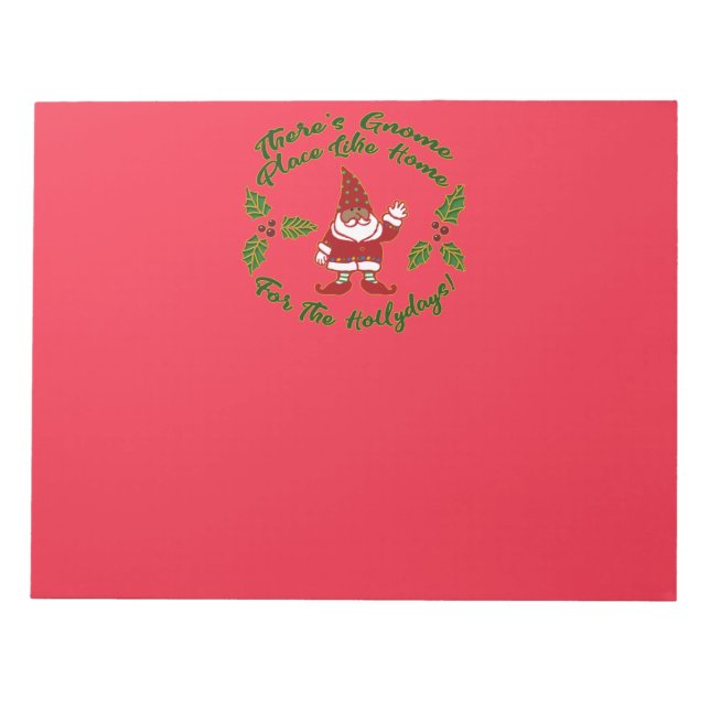 Gnome For The Hollydays Christmas Notepad (Front)