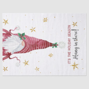 Gnome Funny Christmas Holiday Season Snowflakes Tissue Paper
