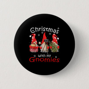Gnome Funny Family Christmas Shirts Women 2024  2 Inch Round Button