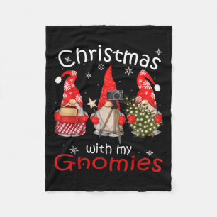 Gnome Funny Family Christmas Shirts Women 2024  Fleece Blanket