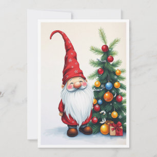 Gnome Funny Trendy Whimsical Fantasy No Photo Holiday Card