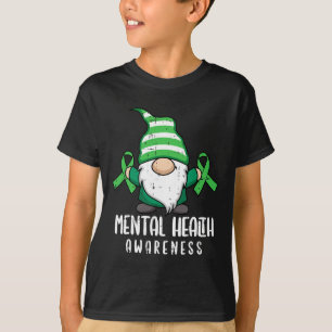 Gnome Green Ribbon Mental Health Awareness Warrior T-Shirt