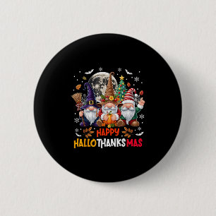 Gnome Hallothanksmas Halloween Thanksgiving Christ 2 Inch Round Button