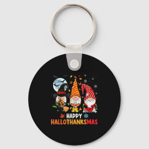 Gnome Hallothanksmas Halloween Thanksgiving Christ Keychain