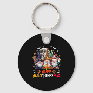 Gnome Hallothanksmas Halloween Thanksgiving Christ Keychain
