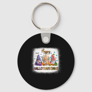 Gnome Halloween Thanksgiving Christmas Happy Hallo Keychain