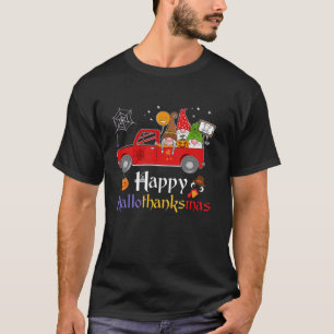 Gnome Halloween Thanksgiving Christmas Happy Hallo T-Shirt