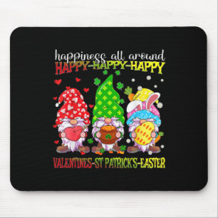 Gnome Happy Valentine St Patrick Easter Happiness Mouse Pad