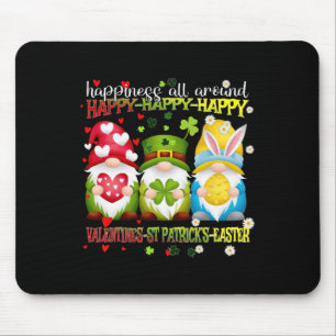 Gnome Happy Valentine St Patrick Easter Happiness Mouse Pad
