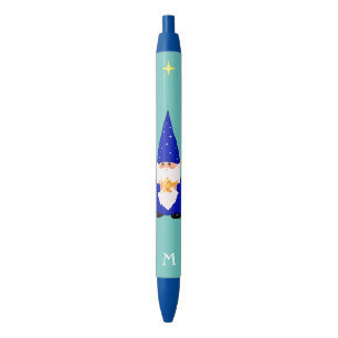 Gnome Holding a Magic Lamp & Monogram Black Ink Pe Black Ink Pen