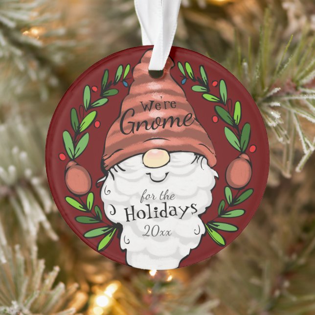 Gnome Holiday Personalized Message Ornament (Tree)