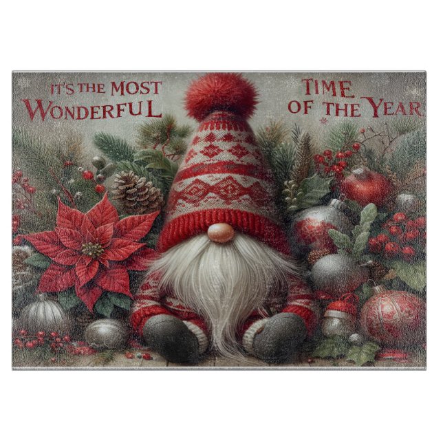 Gnome Holiday Wonder Cutting Board (Front)