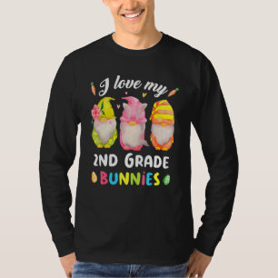 Gnome I Love My 2nd Grade Bunnies Teacher Funny Ea T-Shirt