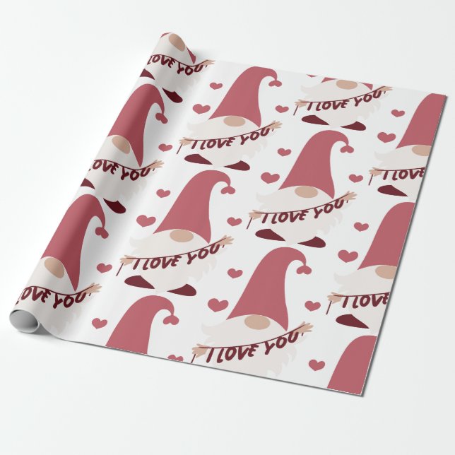 Gnome I love you wrapping paper (Unrolled)