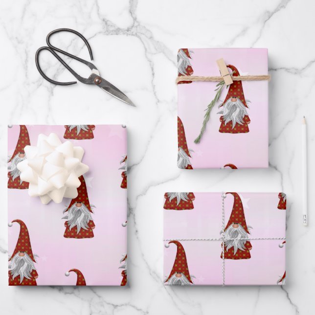 Gnome in a Red Suit Wrapping Paper Sheet (Front)