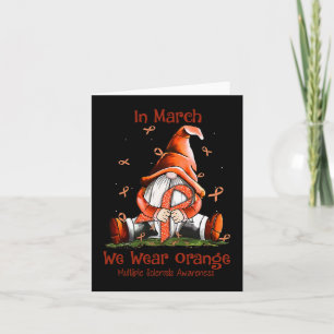 Gnome In March We Wear Orange Multiple Sclerosis A Card